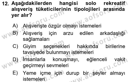 Rekreasyon Yönetimi Dersi 2017 - 2018 Yılı 3 Ders Sınav Soruları 12. Soru