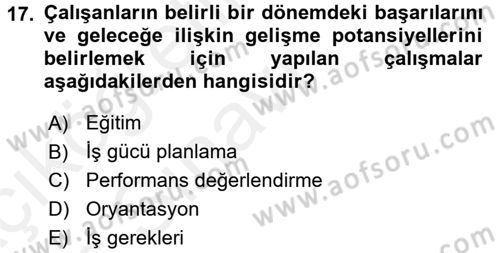 Rekreasyon Yönetimi Dersi 2017 - 2018 Yılı 3 Ders Sınav Soruları 17. Soru