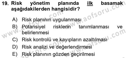 Rekreasyon Yönetimi Dersi 2017 - 2018 Yılı 3 Ders Sınav Soruları 19. Soru
