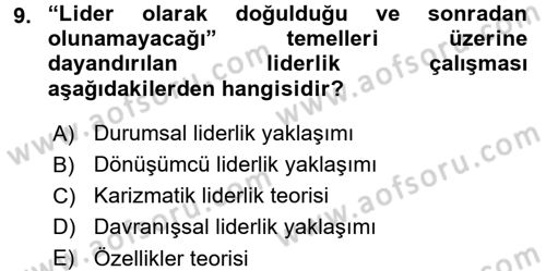 Rekreasyon Yönetimi Dersi 2017 - 2018 Yılı 3 Ders Sınav Soruları 9. Soru