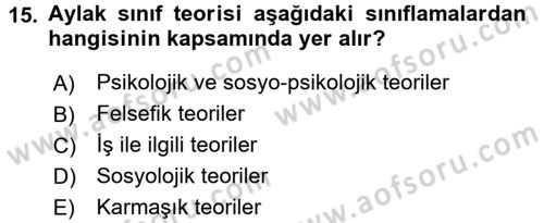 Rekreasyon Yönetimi Dersi 2017 - 2018 Yılı (Vize) Ara Sınav Soruları 15. Soru