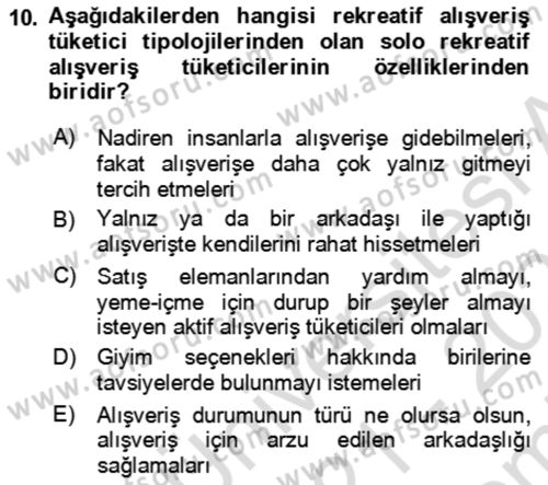 Rekreasyon Yönetimi Dersi 2021 - 2022 Yılı (Final) Dönem Sonu Sınav Soruları 10. Soru