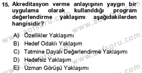 Rekreasyon Yönetimi Dersi 2021 - 2022 Yılı (Final) Dönem Sonu Sınav Soruları 15. Soru