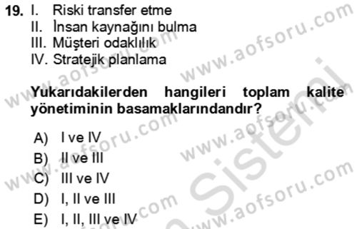 Rekreasyon Yönetimi Dersi 2021 - 2022 Yılı (Final) Dönem Sonu Sınav Soruları 19. Soru
