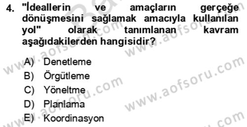Rekreasyon Yönetimi Dersi 2021 - 2022 Yılı (Final) Dönem Sonu Sınav Soruları 4. Soru