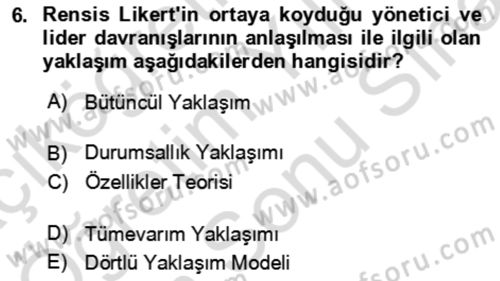 Rekreasyon Yönetimi Dersi 2021 - 2022 Yılı (Final) Dönem Sonu Sınav Soruları 6. Soru