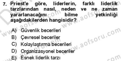 Rekreasyon Yönetimi Dersi 2021 - 2022 Yılı (Final) Dönem Sonu Sınav Soruları 7. Soru