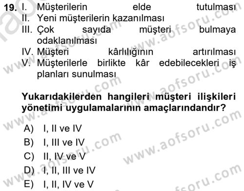 Rekreasyon Yönetimi Dersi 2022 - 2023 Yılı Yaz Okulu Sınav Soruları 19. Soru