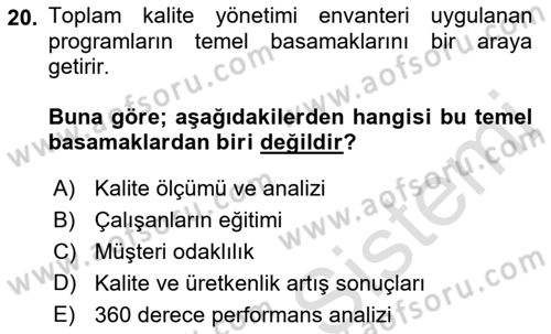 Rekreasyon Yönetimi Dersi 2022 - 2023 Yılı Yaz Okulu Sınav Soruları 20. Soru