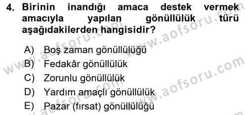 Rekreasyon Yönetimi Dersi 2022 - 2023 Yılı Yaz Okulu Sınav Soruları 4. Soru
