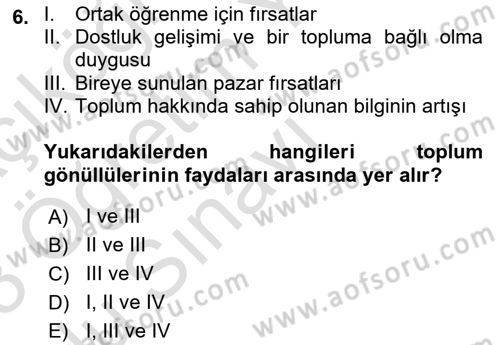 Rekreasyon Yönetimi Dersi 2022 - 2023 Yılı Yaz Okulu Sınav Soruları 6. Soru