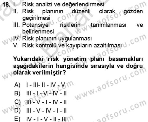 Rekreasyon Yönetimi Dersi 2023 - 2024 Yılı (Final) Dönem Sonu Sınav Soruları 18. Soru