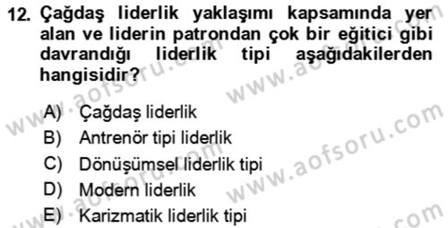 Rekreasyon Yönetimi Dersi 2023 - 2024 Yılı Yaz Okulu Sınav Soruları 12. Soru