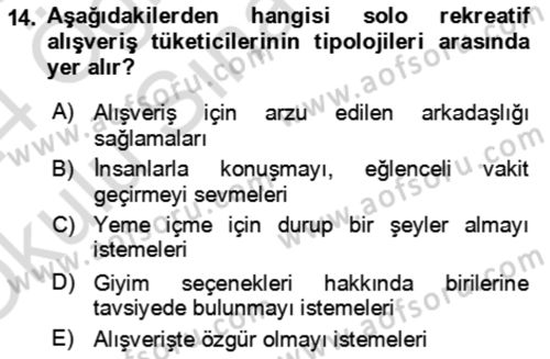 Rekreasyon Yönetimi Dersi 2023 - 2024 Yılı Yaz Okulu Sınav Soruları 14. Soru