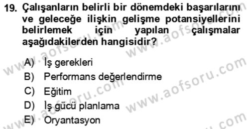 Rekreasyon Yönetimi Dersi 2023 - 2024 Yılı Yaz Okulu Sınav Soruları 19. Soru
