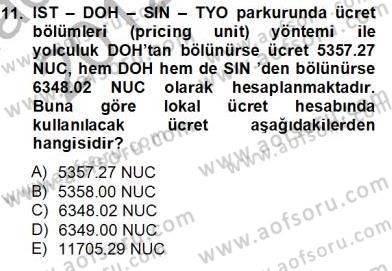 Bilet Satış Dersi 2012 - 2013 Yılı (Vize) Ara Sınav Soruları 11. Soru