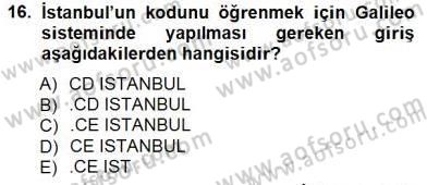 Bilet Satış Dersi 2012 - 2013 Yılı (Final) Dönem Sonu Sınavı 16. Soru