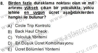 Bilet Satış Dersi 2013 - 2014 Yılı (Final) Dönem Sonu Sınav Soruları 8. Soru