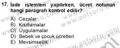 Bilet Satış Dersi 2014 - 2015 Yılı (Vize) Ara Sınav Soruları 17. Soru