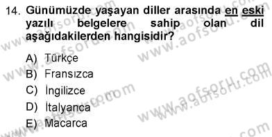 Türk Dili 1 Dersi 2012 - 2013 Yılı (Vize) Ara Sınav Soruları 14. Soru