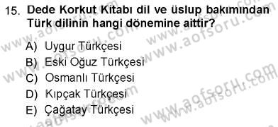 Türk Dili 1 Dersi 2012 - 2013 Yılı (Vize) Ara Sınav Soruları 15. Soru