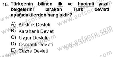 Türk Dili 1 Dersi 2013 - 2014 Yılı (Vize) Ara Sınav Soruları 10. Soru