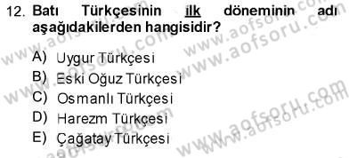 Türk Dili 1 Dersi 2013 - 2014 Yılı (Vize) Ara Sınav Soruları 12. Soru