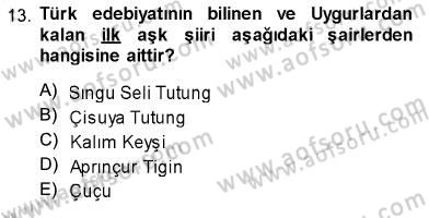 Türk Dili 1 Dersi 2013 - 2014 Yılı (Vize) Ara Sınav Soruları 13. Soru