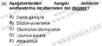 Türk Dili 1 Dersi 2013 - 2014 Yılı (Vize) Ara Sınav Soruları 20. Soru