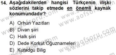 Türk Dili 1 Dersi 2013 - 2014 Yılı Tek Ders Sınav Soruları 14. Soru