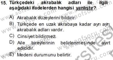 Türk Dili 1 Dersi 2013 - 2014 Yılı Tek Ders Sınav Soruları 15. Soru