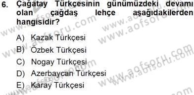 Türk Dili 1 Dersi 2013 - 2014 Yılı Tek Ders Sınav Soruları 6. Soru