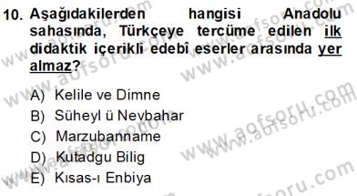 Türk Dili 1 Dersi 2014 - 2015 Yılı (Vize) Ara Sınav Soruları 10. Soru