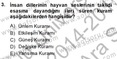 Türk Dili 1 Dersi 2014 - 2015 Yılı (Vize) Ara Sınav Soruları 3. Soru