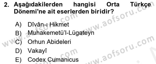 Türk Dili 1 Dersi 2018 - 2019 Yılı (Vize) Ara Sınav Soruları 2. Soru