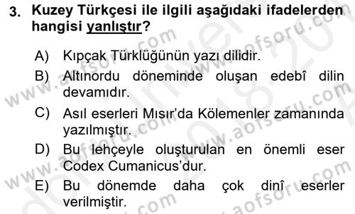 Türk Dili 1 Dersi 2018 - 2019 Yılı (Vize) Ara Sınav Soruları 3. Soru