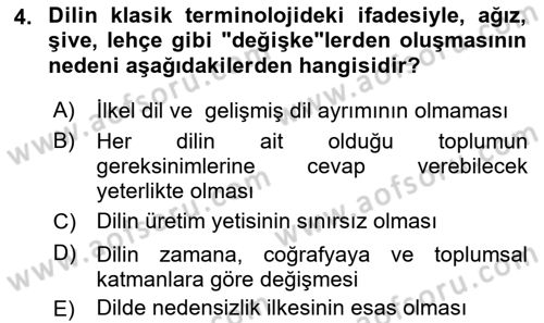 Türk Dili 1 Dersi 2018 - 2019 Yılı (Final) Dönem Sonu Sınav Soruları 4. Soru