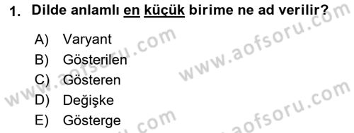 Türk Dili 1 Dersi 2019 - 2020 Yılı (Vize) Ara Sınav Soruları 1. Soru