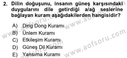 Türk Dili 1 Dersi 2019 - 2020 Yılı (Vize) Ara Sınav Soruları 2. Soru