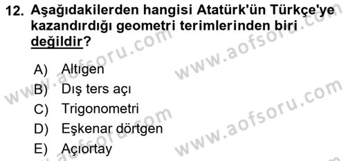 Türk Dili 1 Dersi 2019 - 2020 Yılı (Final) Dönem Sonu Sınav Soruları 12. Soru