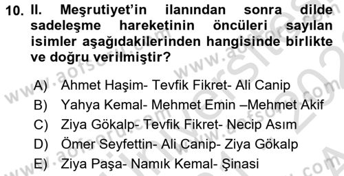 Türk Dili 1 Dersi 2021 - 2022 Yılı (Vize) Ara Sınav Soruları 10. Soru