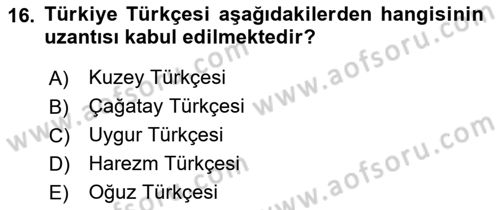 Türk Dili 1 Dersi 2022 - 2023 Yılı (Vize) Ara Sınav Soruları 16. Soru