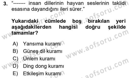 Türk Dili 1 Dersi 2022 - 2023 Yılı (Vize) Ara Sınav Soruları 3. Soru