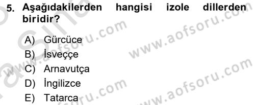 Türk Dili 1 Dersi 2022 - 2023 Yılı (Vize) Ara Sınav Soruları 5. Soru