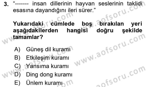 Türk Dili 1 Dersi 2023 - 2024 Yılı (Vize) Ara Sınav Soruları 3. Soru