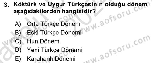 Türk Dili 1 Dersi 2024 - 2025 Yılı (Vize) Ara Sınav Soruları 3. Soru