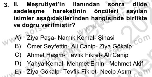 Türk Dili 1 Dersi 2024 - 2025 Yılı (Final) Dönem Sonu Sınav Soruları 3. Soru