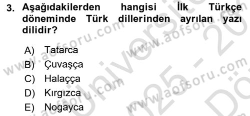 Türk Dili 1 Dersi 2025 - 2026 Yılı (Vize) Ara Sınav Soruları 3. Soru