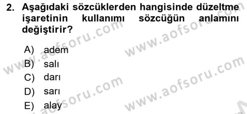 Türk Dili 1 Dersi 2025 - 2026 Yılı (Final) Dönem Sonu Sınav Soruları 2. Soru