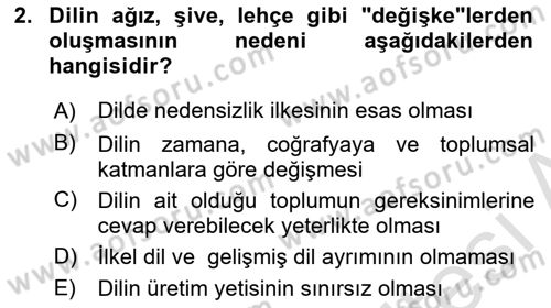 Türk Dili 1 Dersi 2025 - 2026 Yılı Yaz Okulu Sınav Soruları 2. Soru